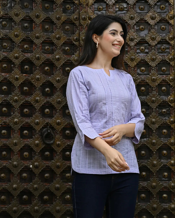Lavender Everyday Cotton Kurti