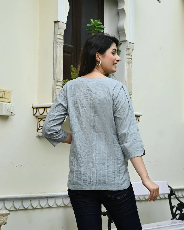 Grey Everyday Cotton Kurti