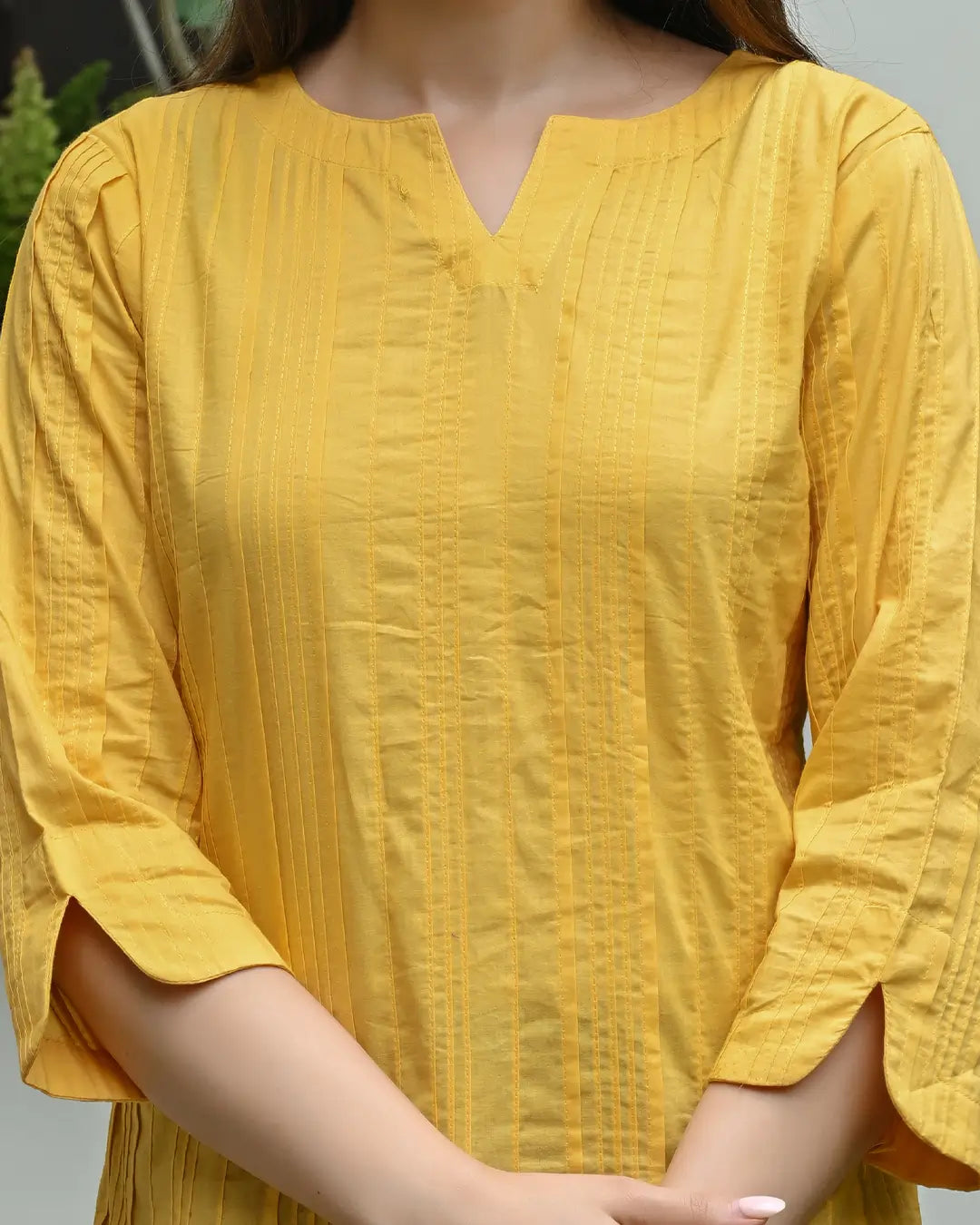 Yellow Everyday Cotton Kurti
