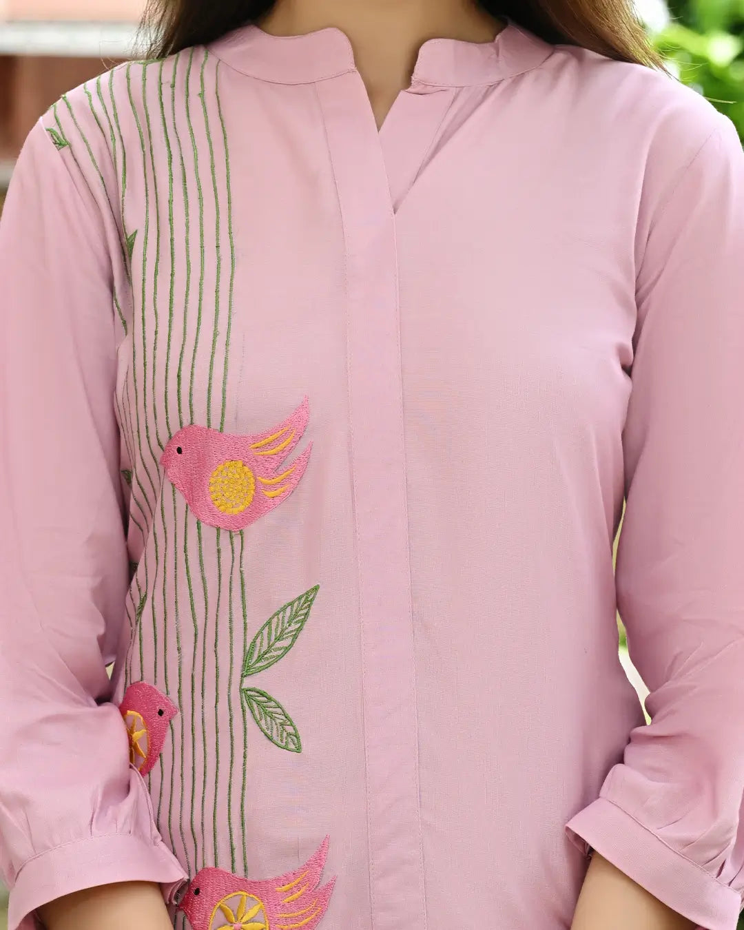 Orchid Pink Embroidered Co-ords Set