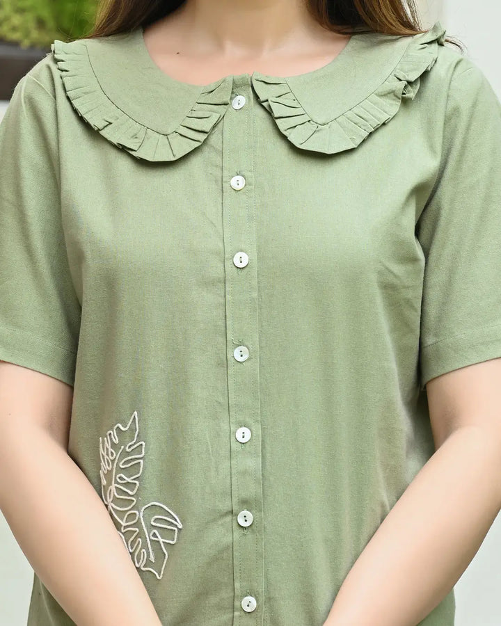Sage Green Embroidered Co-ord Set