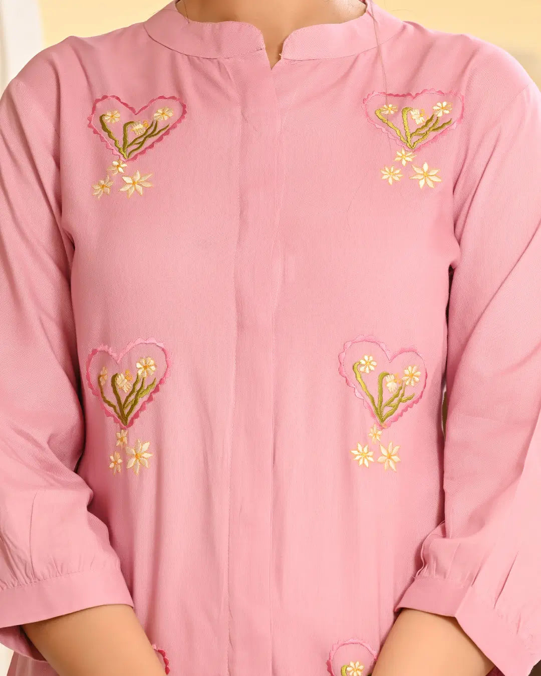 Orchid Pink Embroidered Co-ords Set
