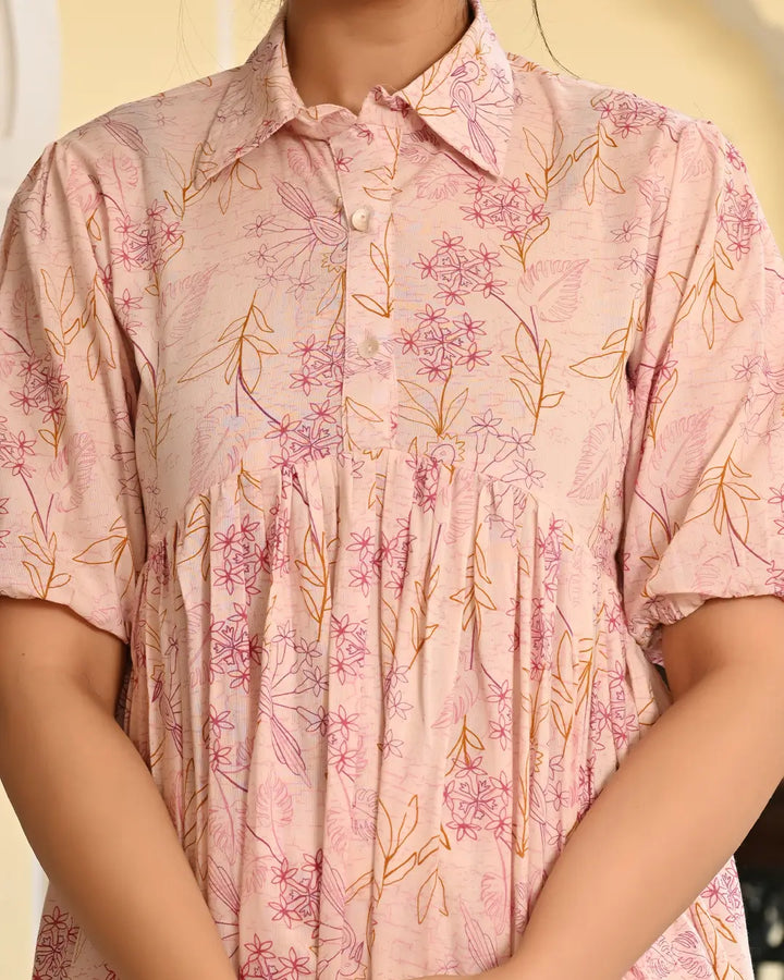 Pink Peacock Printed Co-ords Set