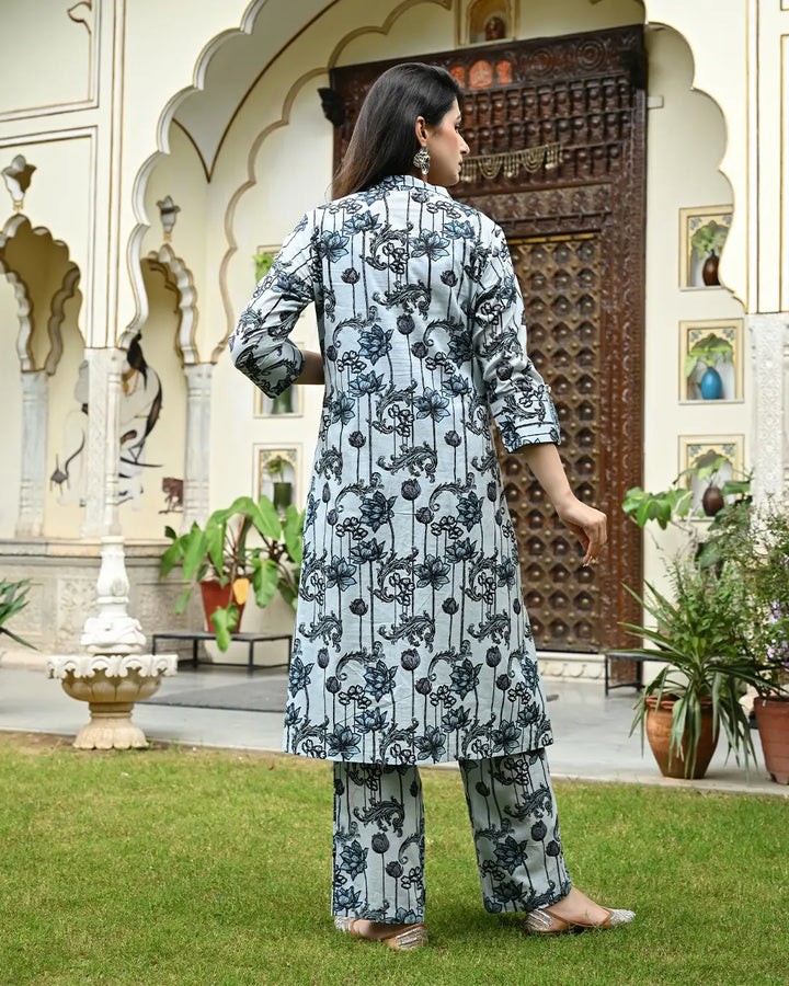 Lotus Printed Cotton Co - ords Set