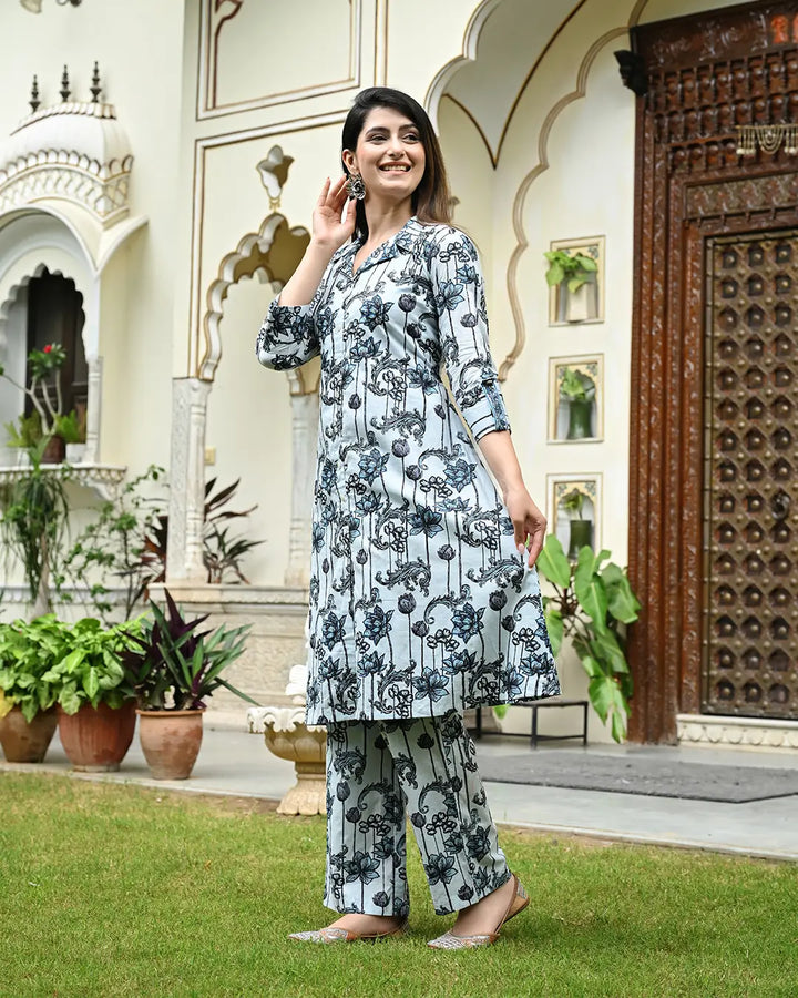 Lotus Printed Cotton Co - ords Set