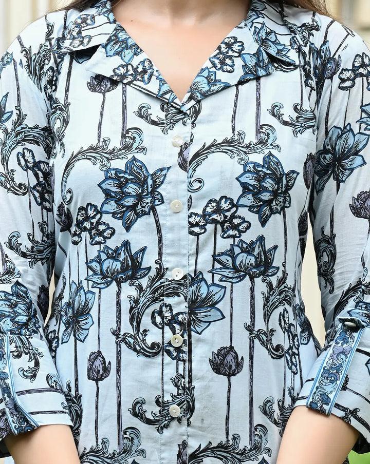 Lotus Printed Cotton Co - ords Set