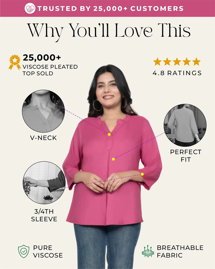 Onion Viscose Pleated Top