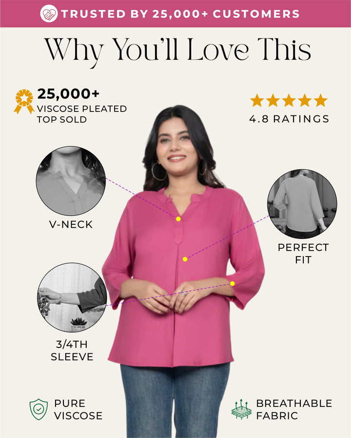 Onion Viscose Pleated Top