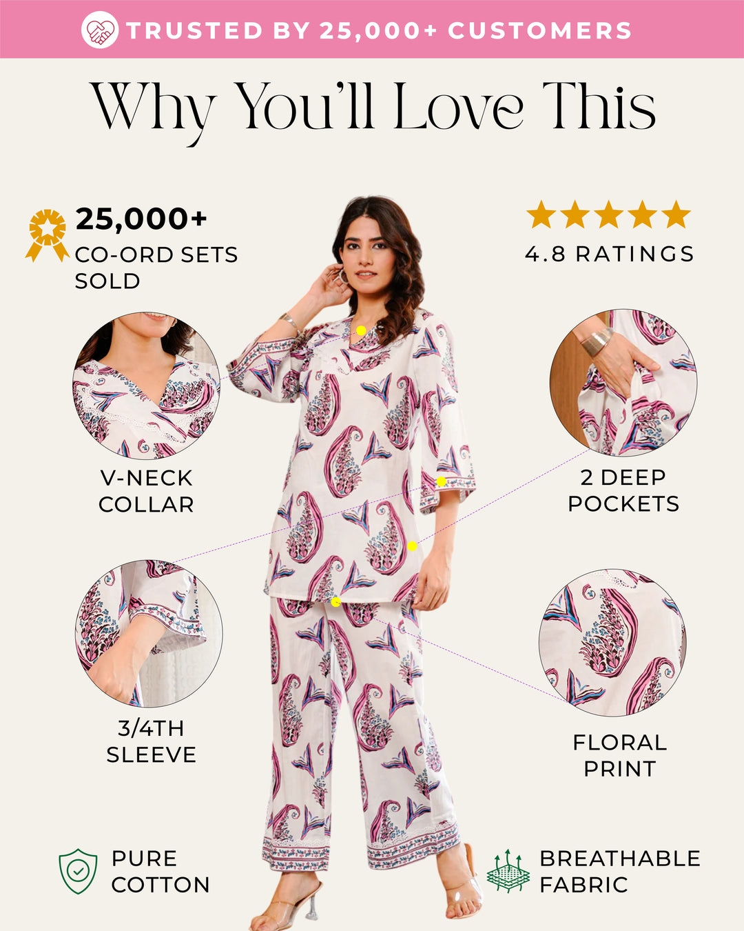 Paisley printed cotton co-ord set