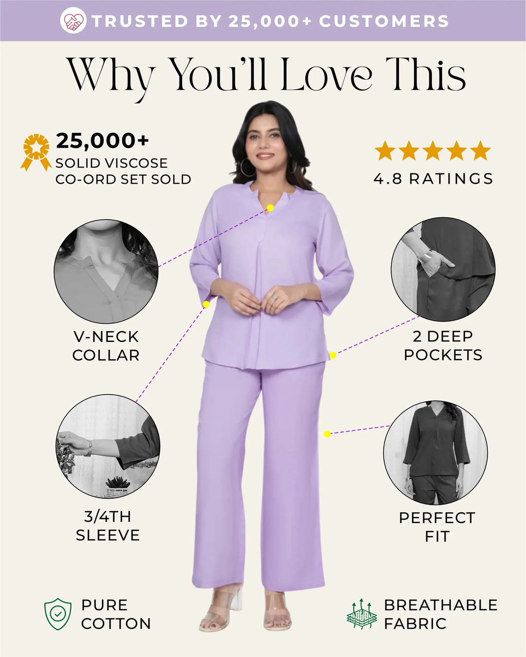 Lavender Viscose co-ord set