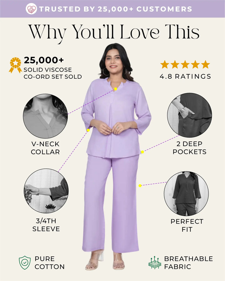 Lavender Viscose co-ord set