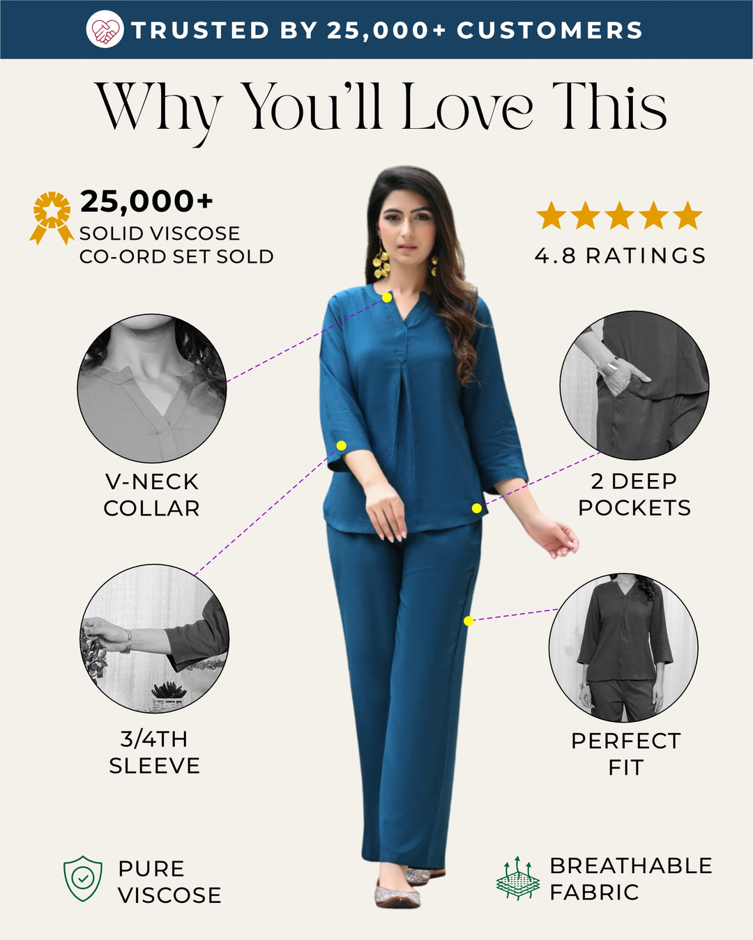 Crystal Teal Blue Viscose co-ord set