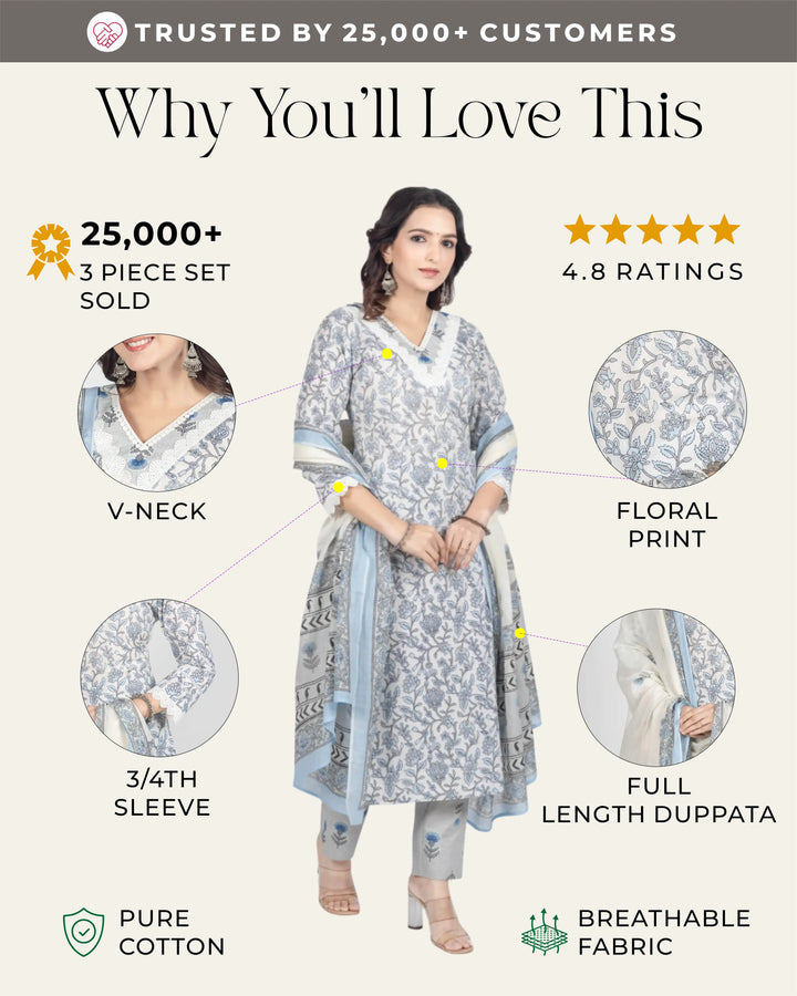 Flower Print Kurti set