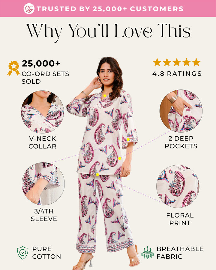 Paisley printed cotton co-ord set