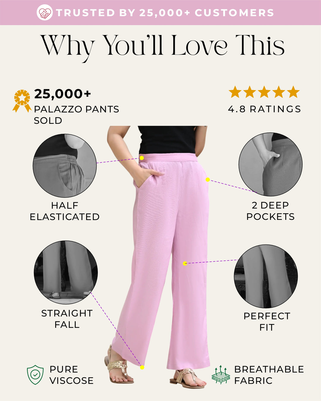 Orchid Pink Solid Palazzo