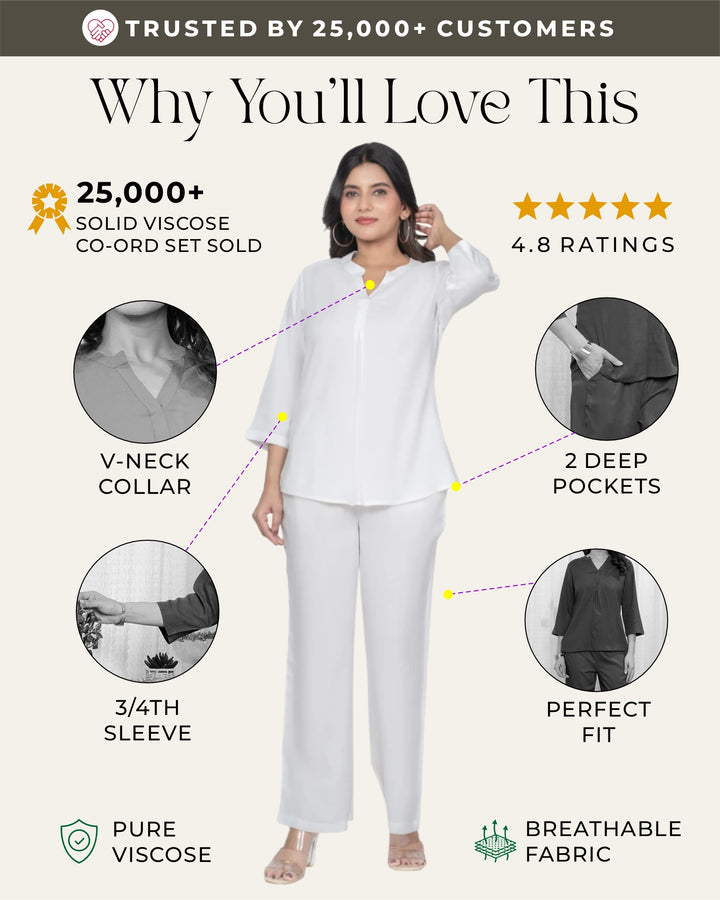 White Viscose co-ord set