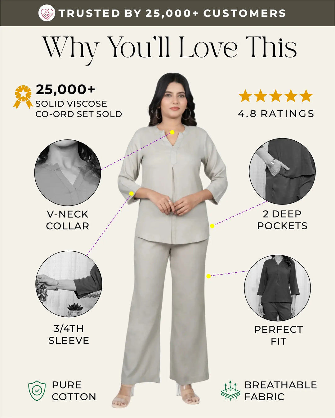 Grey Viscose co-ord set