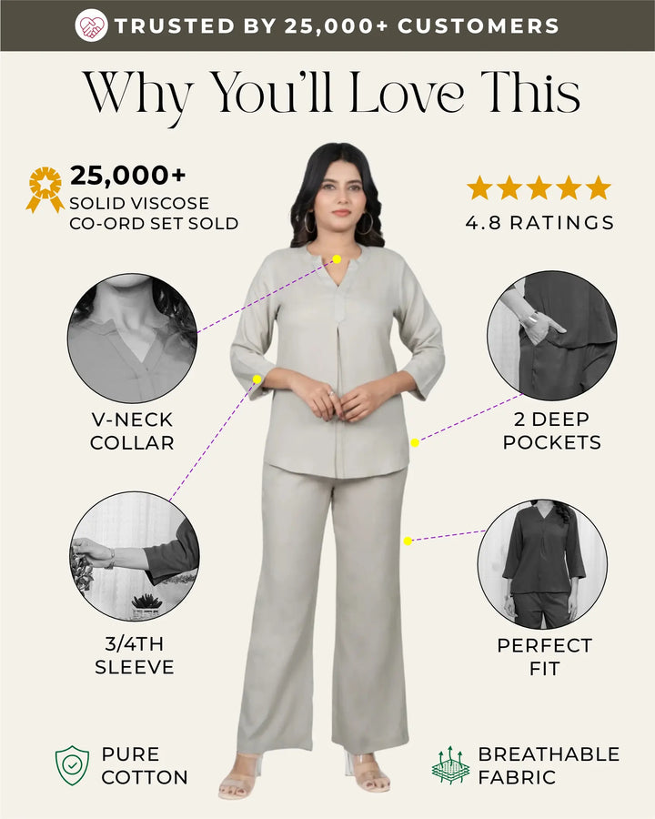 Grey Viscose co-ord set