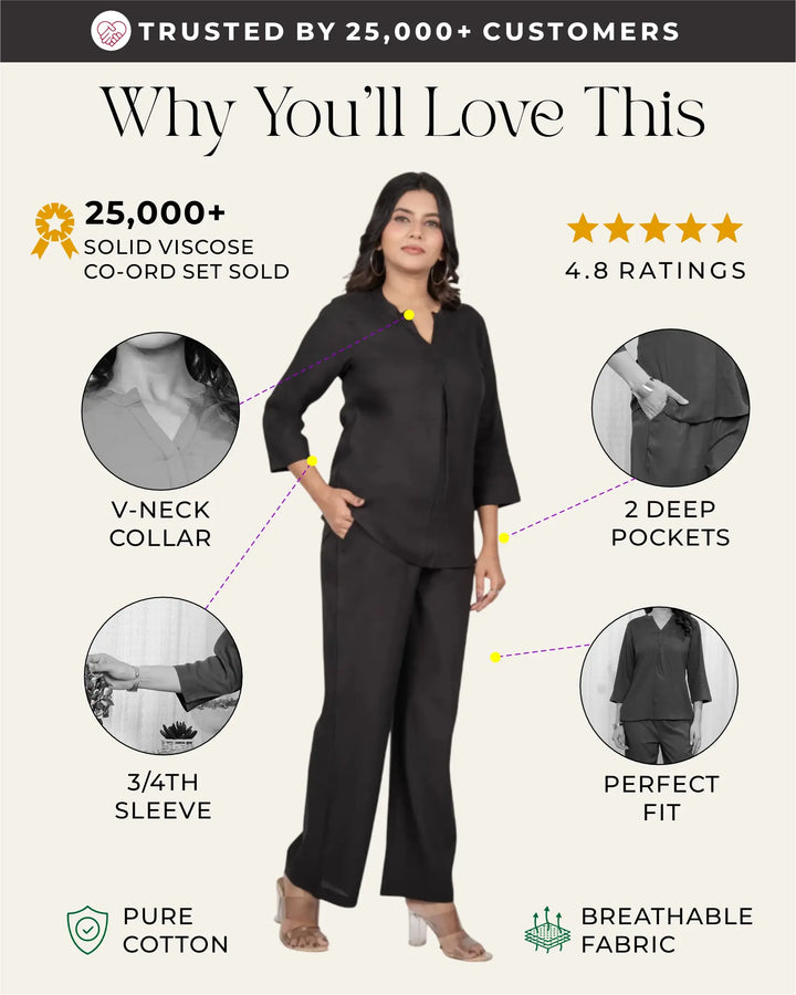 Black Viscose co-ord set
