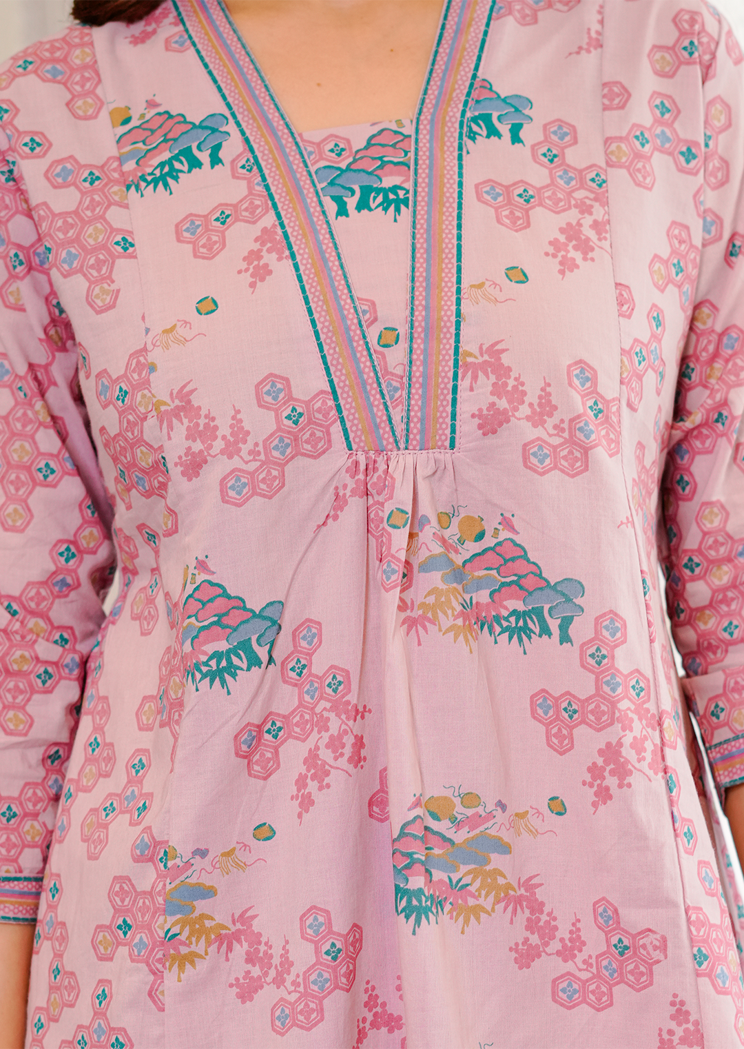 Chemistry Pink print cotton co-ord set
