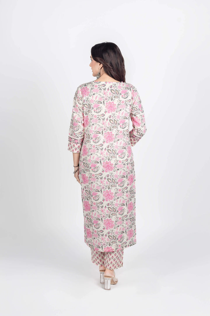 Off-Pink Angrakha Kurti Set