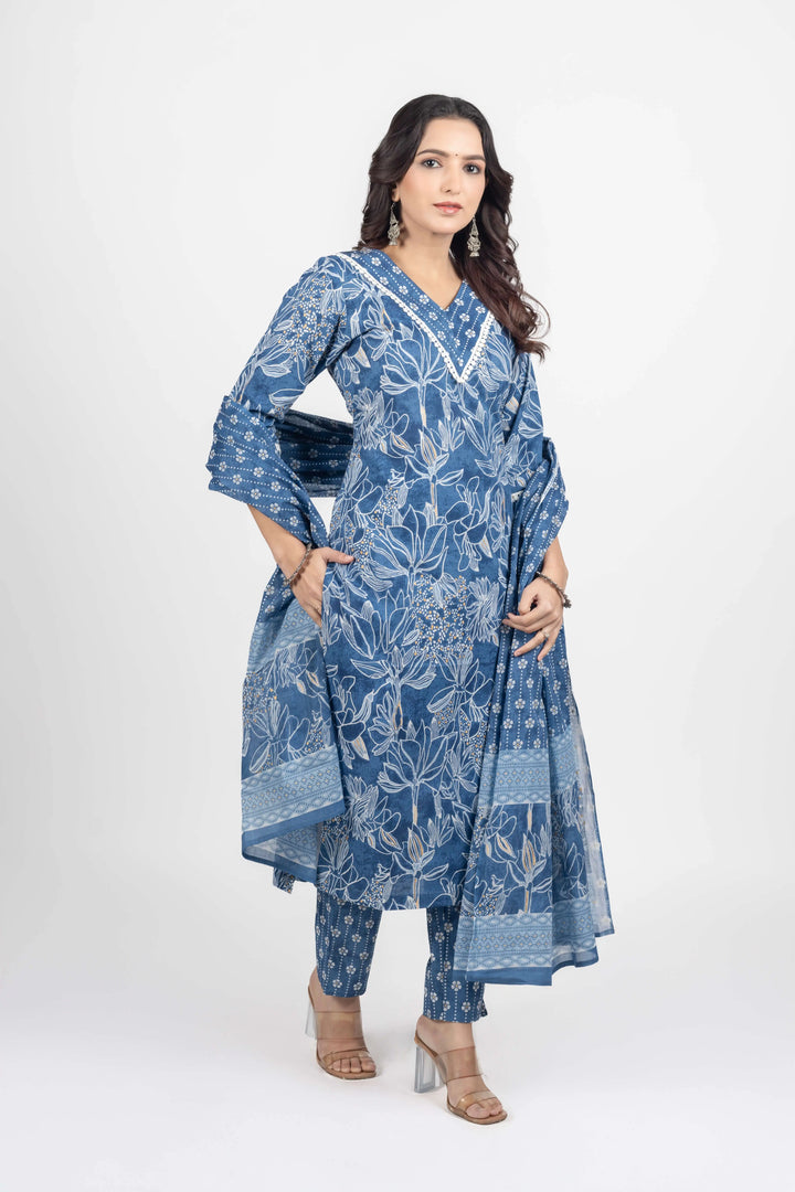 Indigo Blue Kurti Set