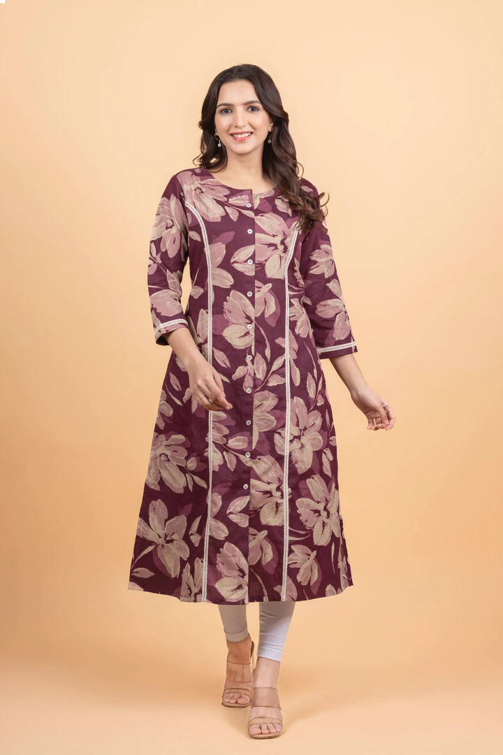 Purple A-Line Kurti