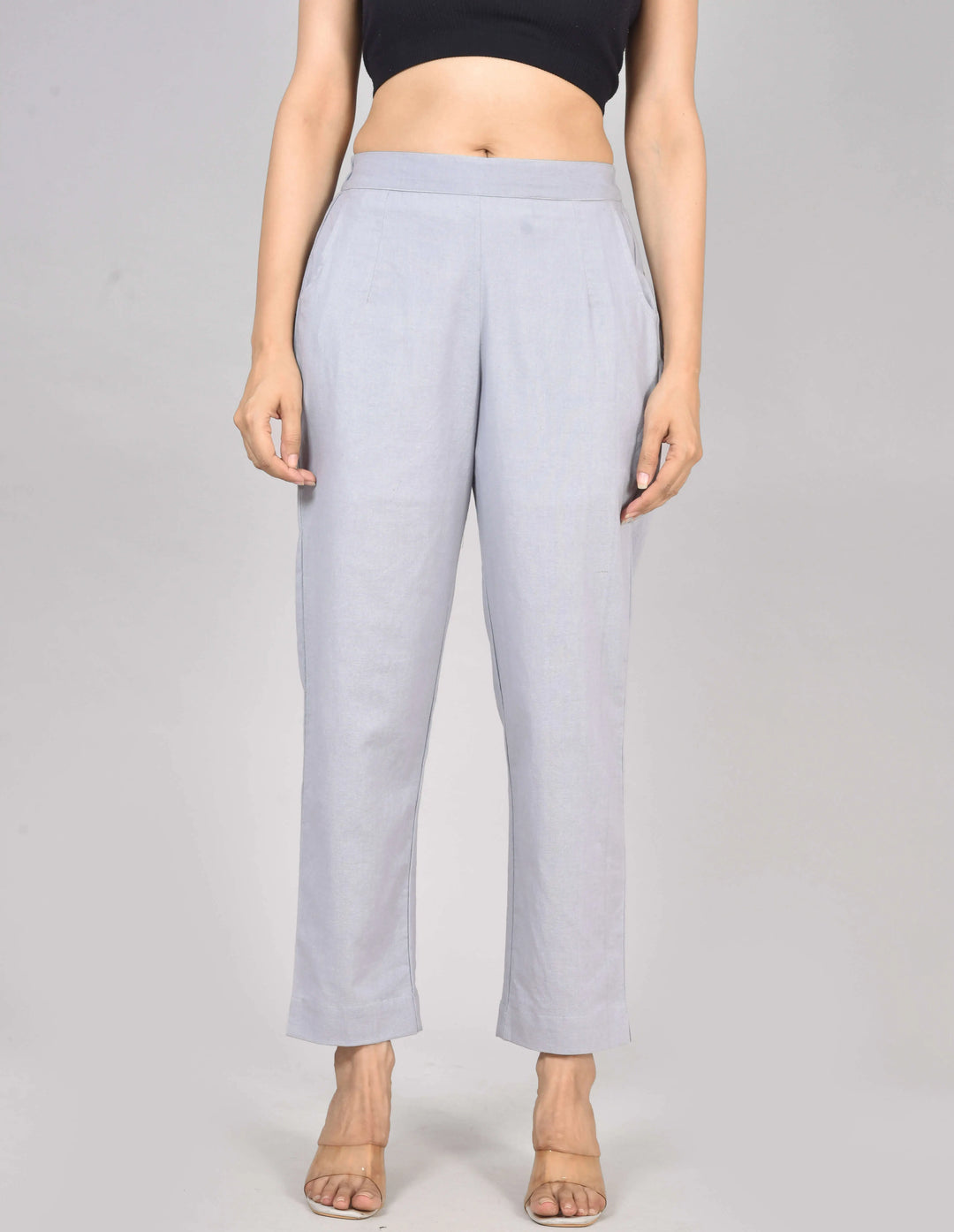 LAVINDER GRAY AIRY LINEN PANTS