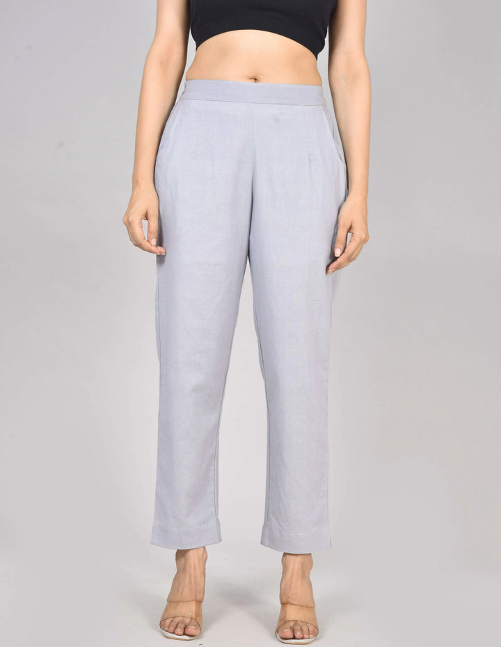 LAVINDER GRAY AIRY LINEN PANTS
