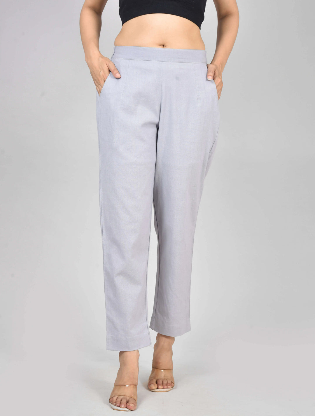 LAVINDER GRAY AIRY LINEN PANTS