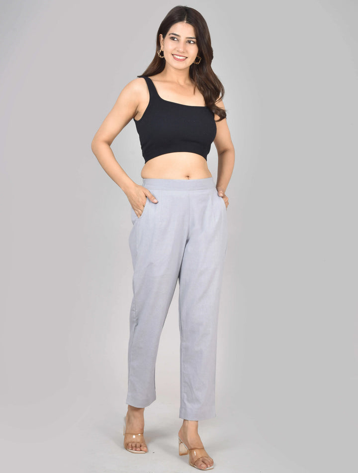 LAVINDER GRAY AIRY LINEN PANTS