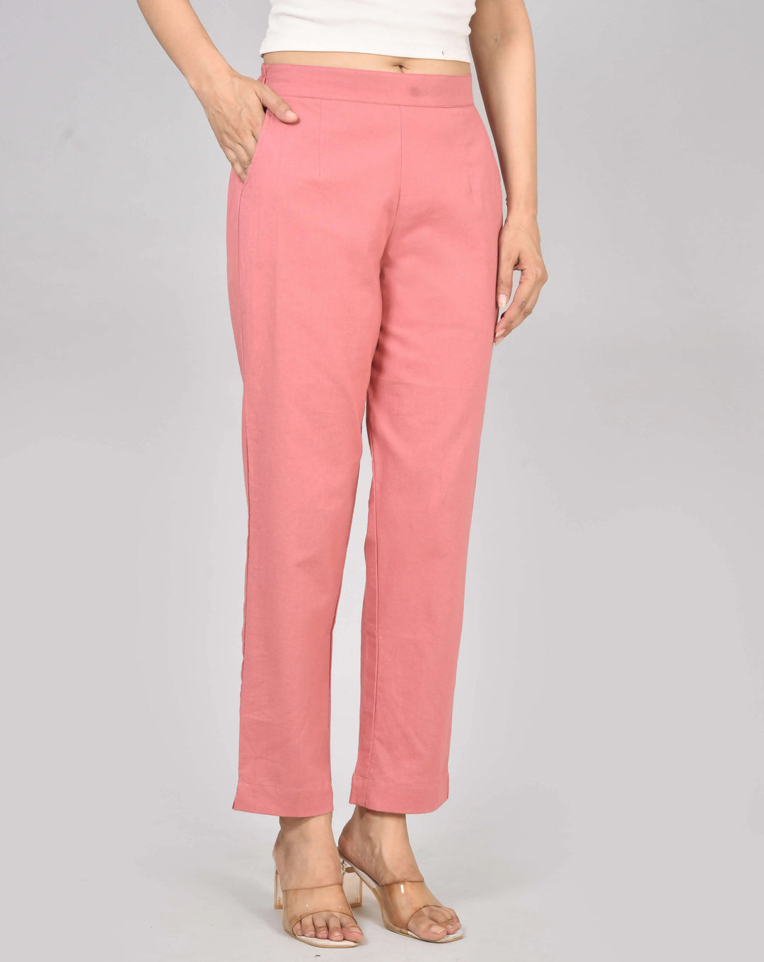 PEACH BLOSSOM AIRY LINEN PANTS