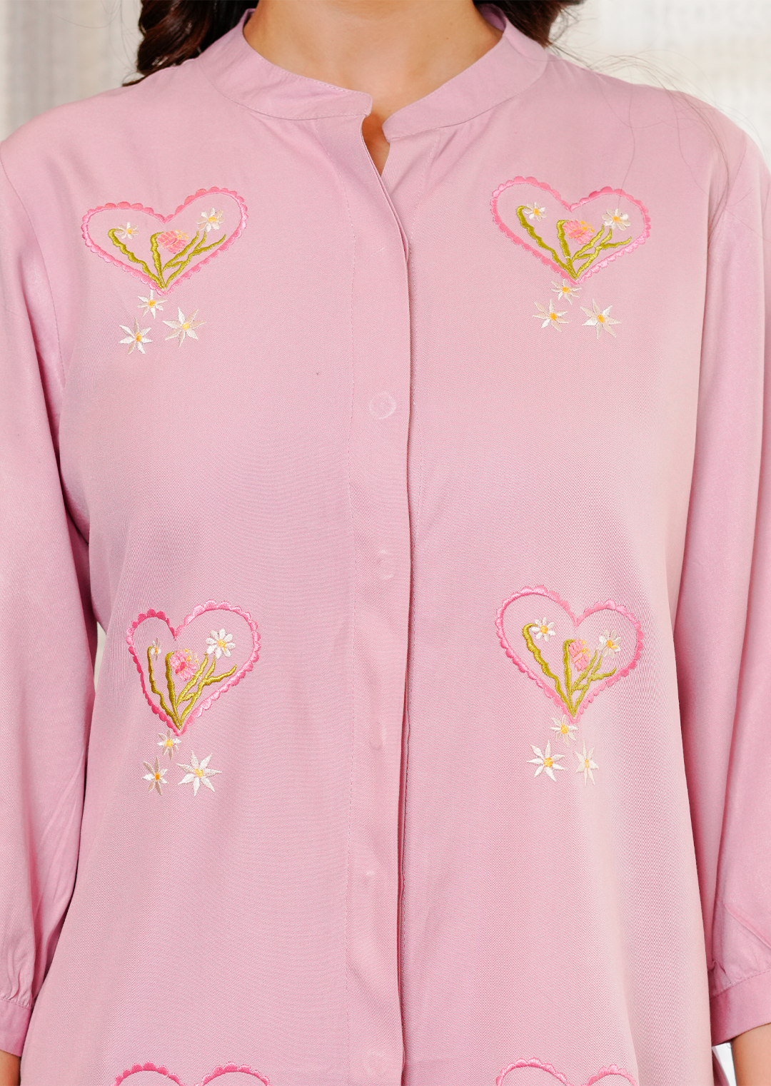 Orchid Pink Embroidered Co-ords Set