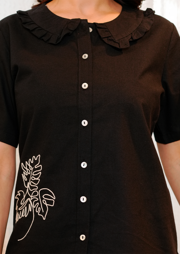 Black  Embroidered Co-ord Set