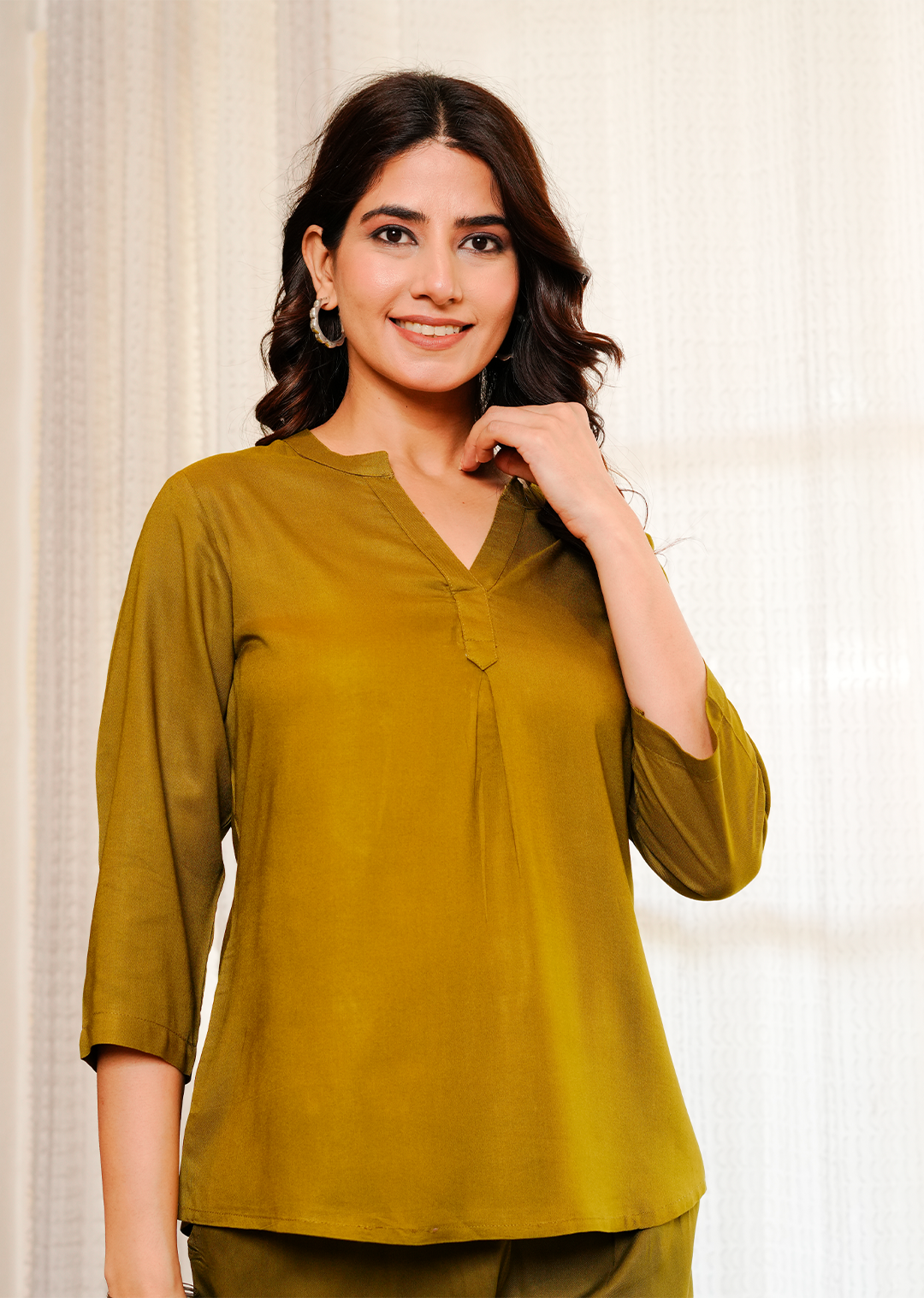 Deep Olive  Viscose co-ord set