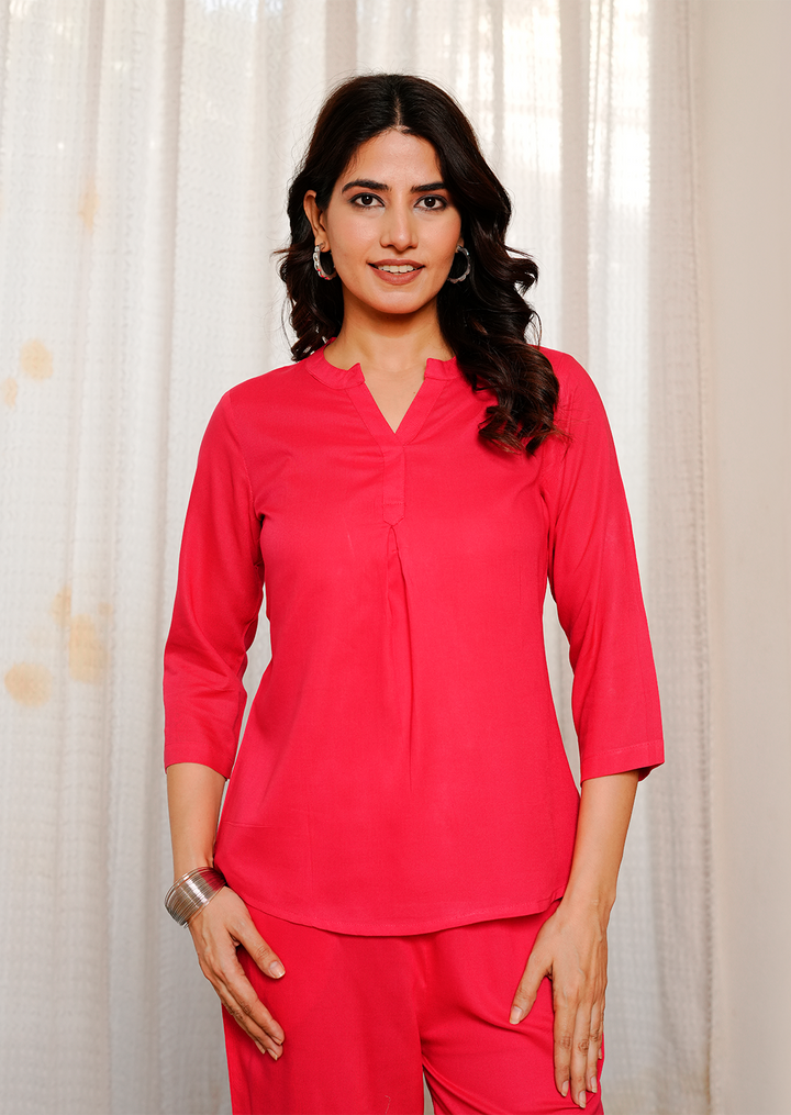 Hot Pink  Viscose co-ord set