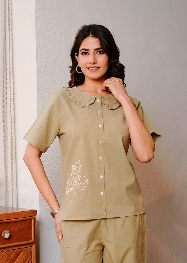 Sage Green Embroidered Co-ord Set