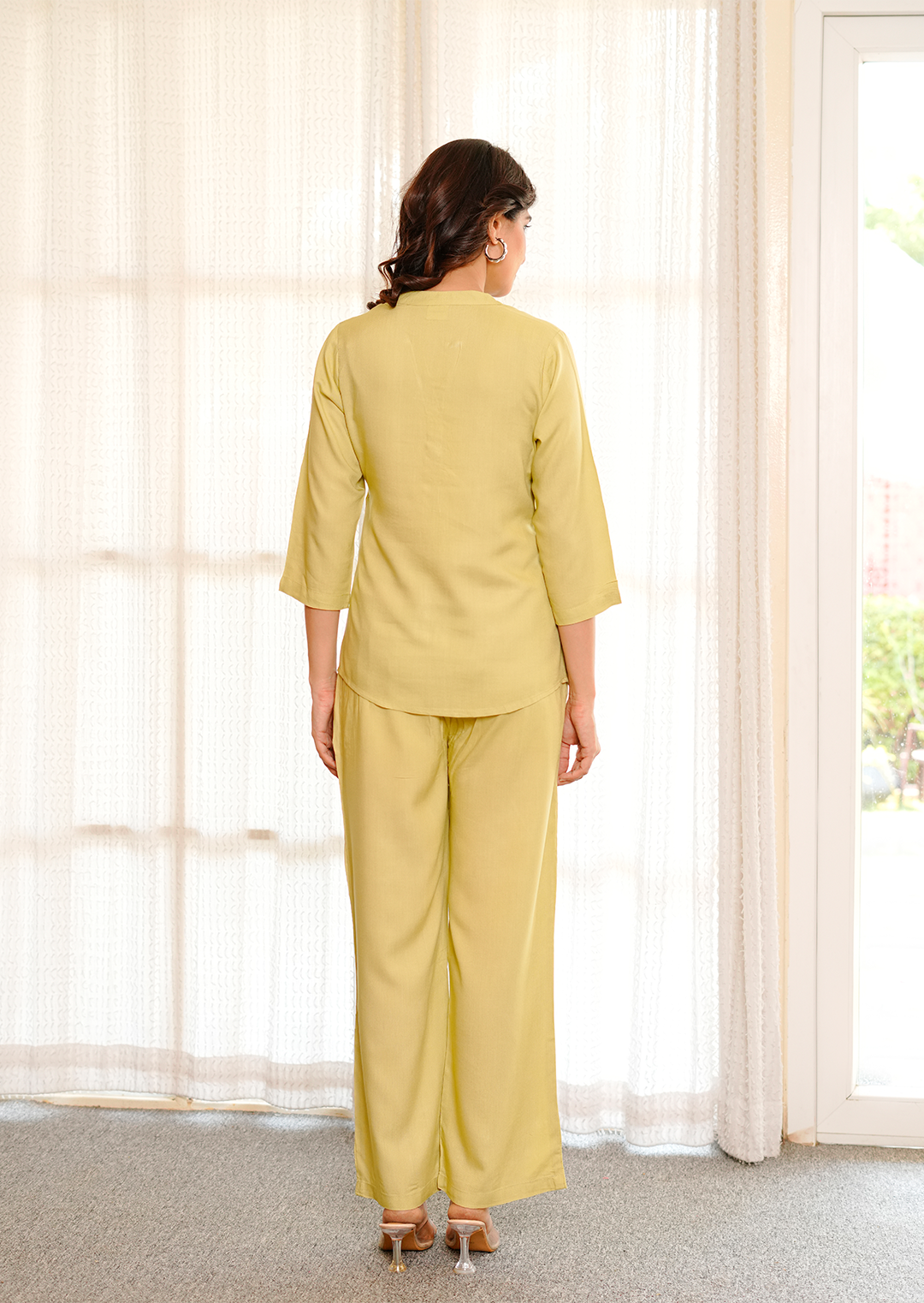 Olive Green Viscose co-ord set