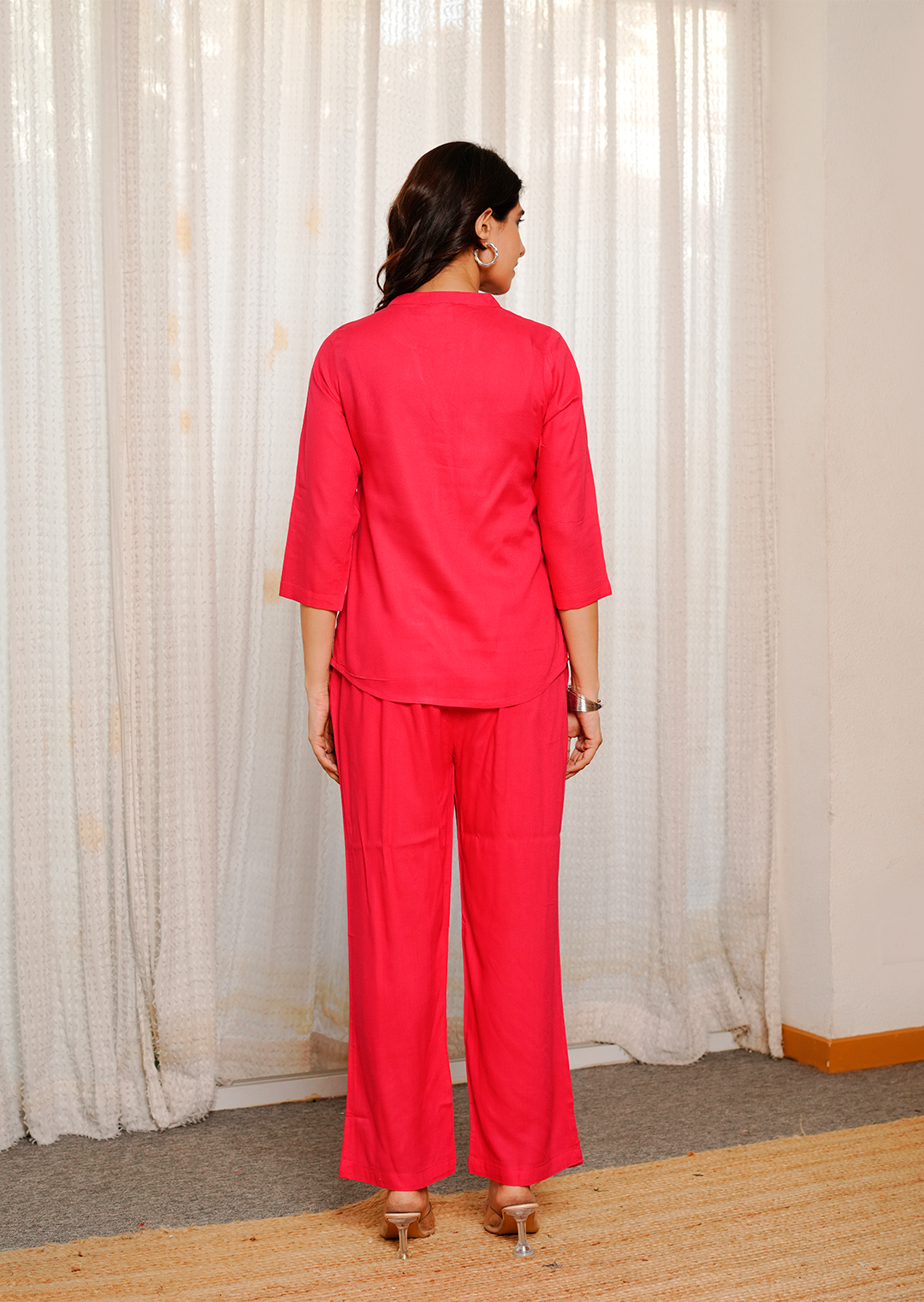 Hot Pink  Viscose co-ord set
