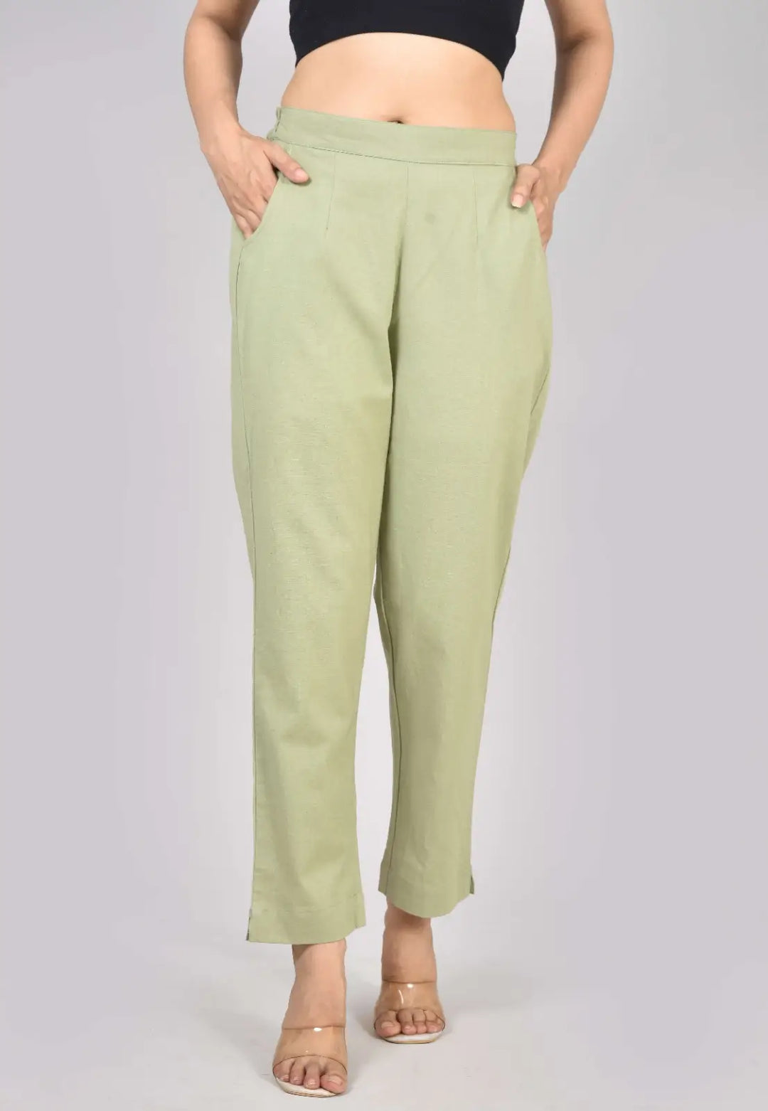 SAGE GREEN AIRY LINEN PANTS