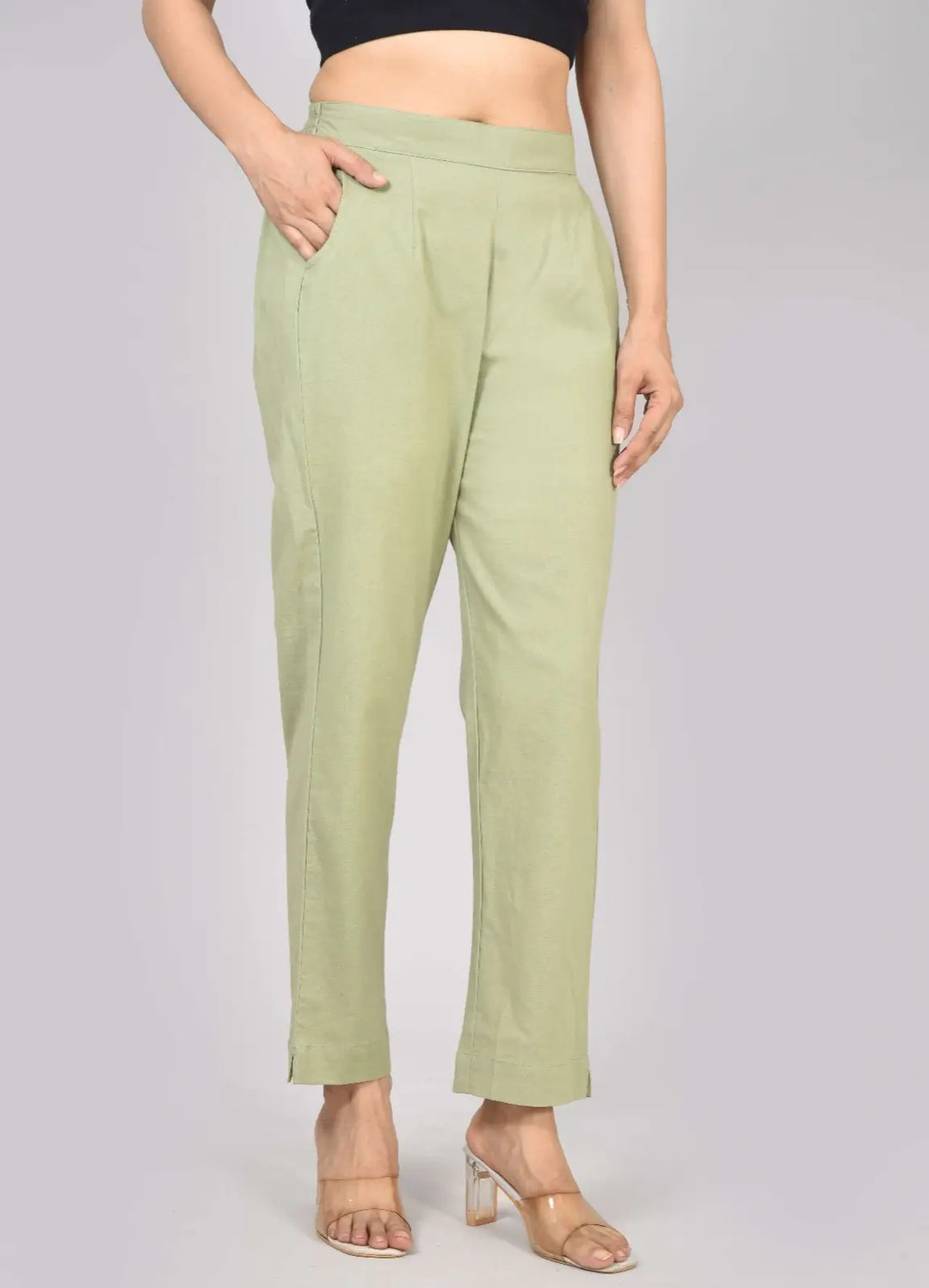 SAGE GREEN AIRY LINEN PANTS