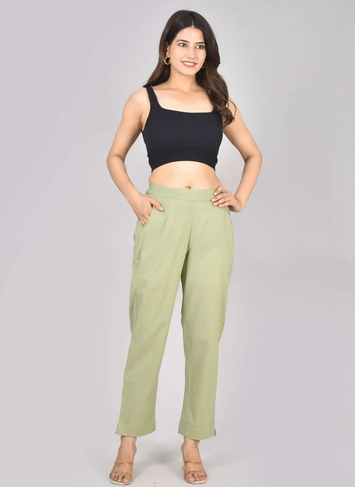 SAGE GREEN AIRY LINEN PANTS
