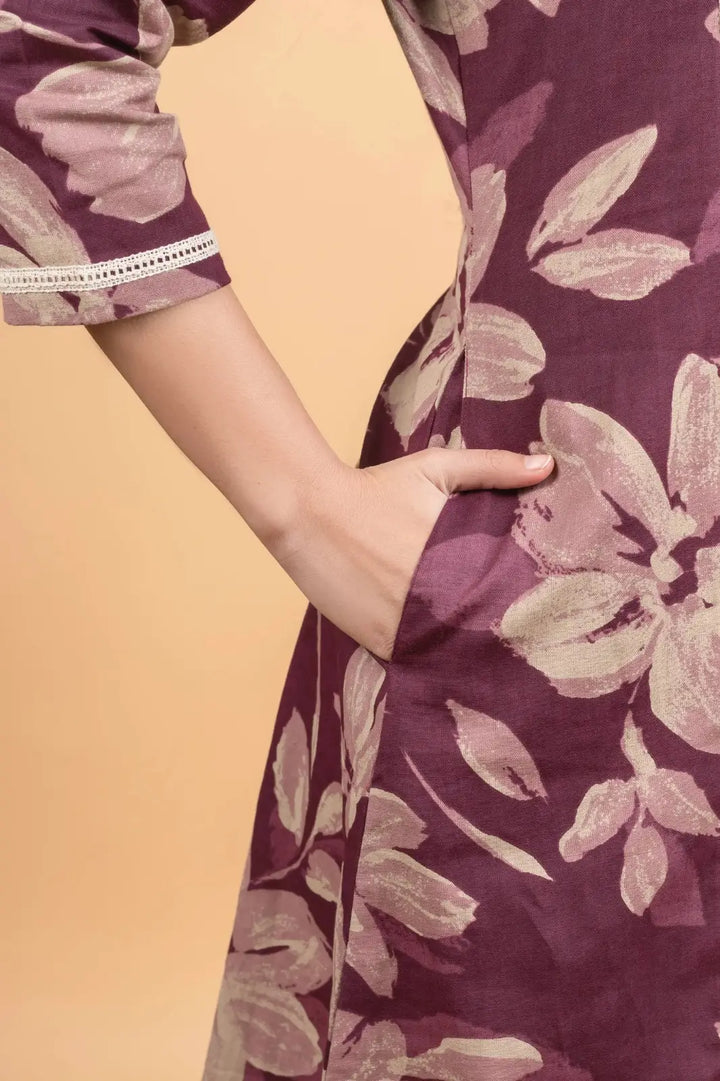 Purple A-Line Kurti