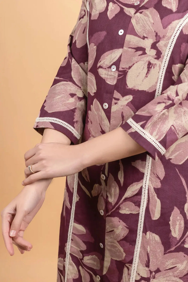 Purple A-Line Kurti