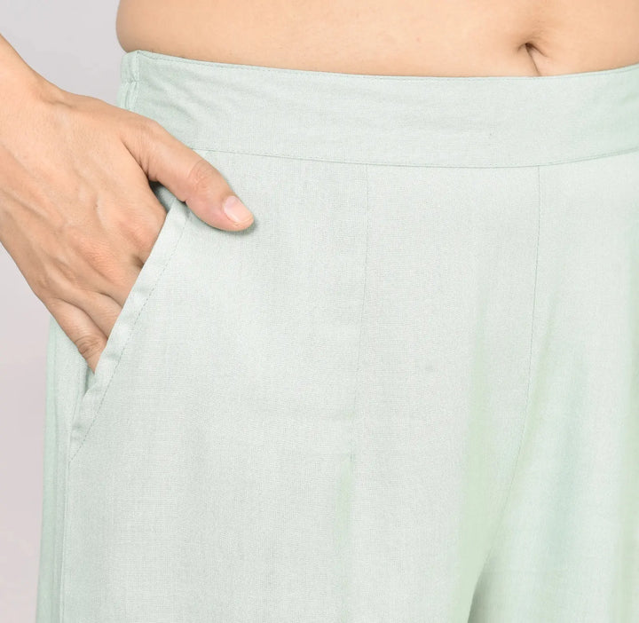 Pista Green Solid Palazzo