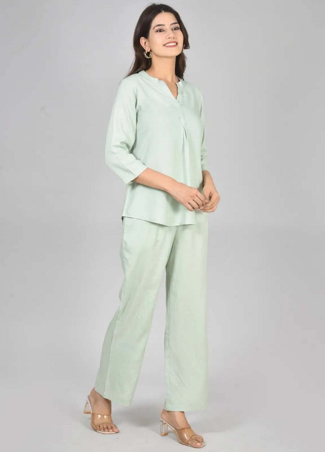 Pista Green Viscose co-ord set