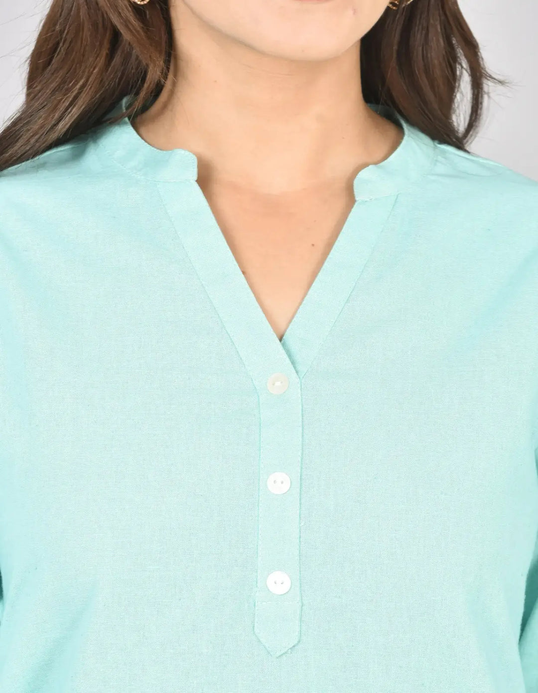 Sky airy linen short kurti