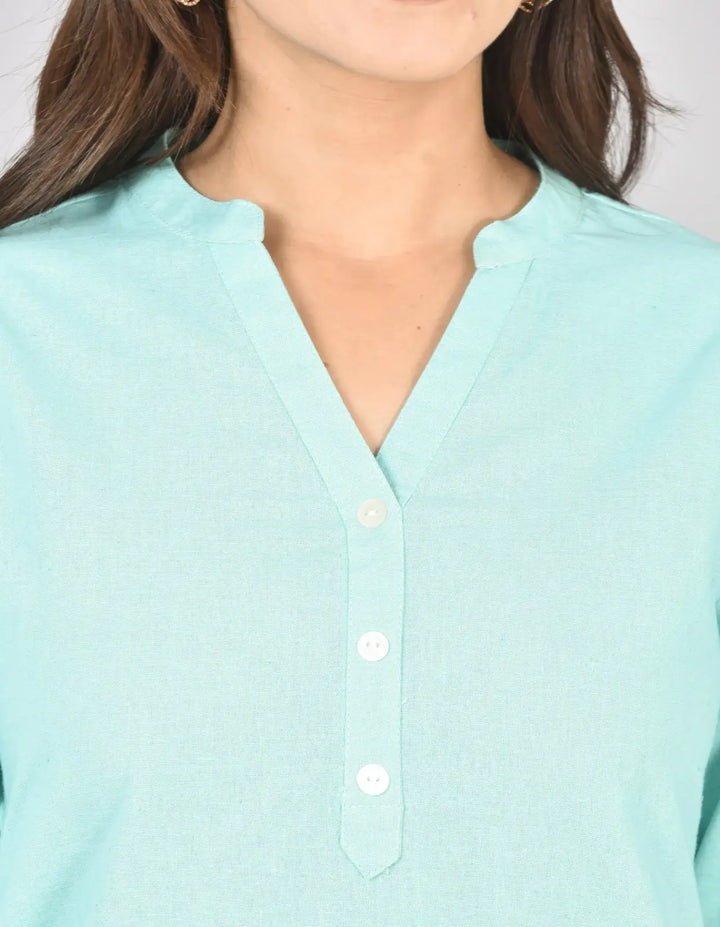Sky airy linen short kurti