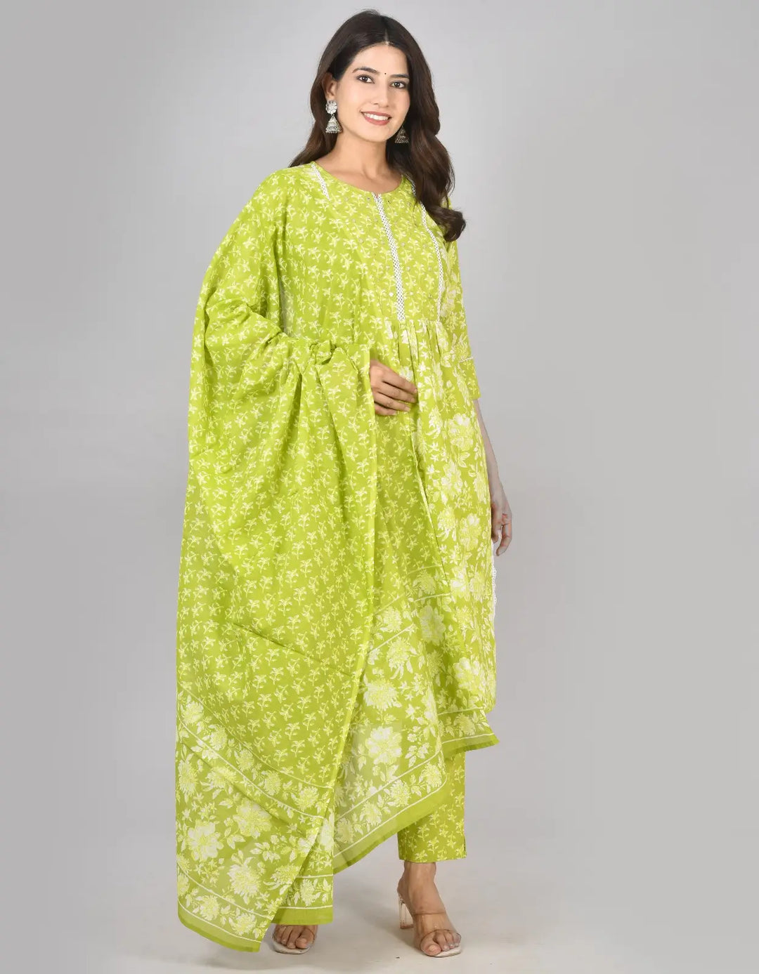 Lemon Green Kurti Set
