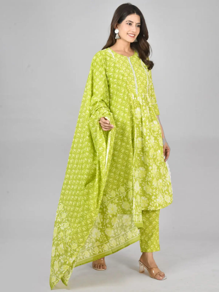 Lemon Green Kurti Set